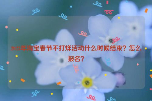 2023年淘宝春节不打烊活动什么时候结束？怎么报名？