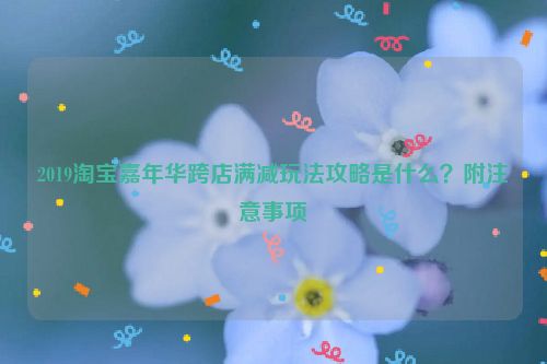 2019淘宝嘉年华跨店满减玩法攻略是什么？附注意事项